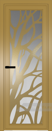 Дверь со стеклом ProfilDoors алюминиевая AGP 1 с профилем Золото с рисунком 2 (Матовое)