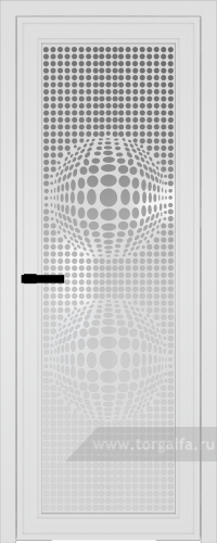 Дверь со стеклом ProfilDoors алюминиевая AGP 1 с профилем Вайт с рисунком 3 (Матовое)