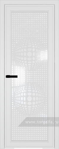 Дверь со стеклом ProfilDoors алюминиевая AGP 1 с профилем Вайт с рисунком 3 (Белый триплекс)