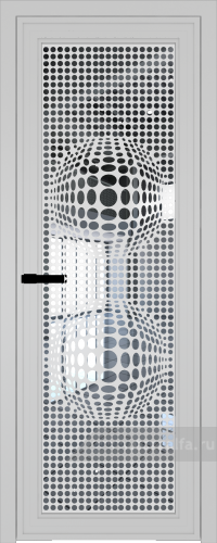 Дверь со стеклом ProfilDoors алюминиевая AGP 1 с профилем Вайт с рисунком 3 (Зеркало)