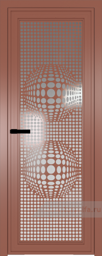 Дверь со стеклом ProfilDoors алюминиевая AGP 1 с профилем Бронза с рисунком 3 (Матовое)