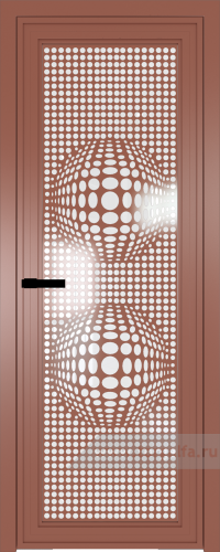 Дверь со стеклом ProfilDoors алюминиевая AGP 1 с профилем Бронза с рисунком 3 (Белый триплекс)