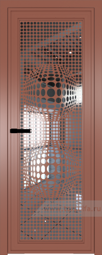 Дверь со стеклом ProfilDoors алюминиевая AGP 1 с профилем Бронза с рисунком 3 (Зеркало)