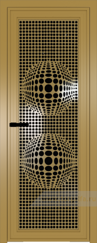 Дверь со стеклом ProfilDoors алюминиевая AGP 1 с профилем Золото с рисунком 3 (Черный триплекс)