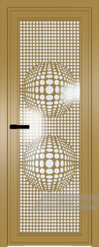 Дверь со стеклом ProfilDoors алюминиевая AGP 1 с профилем Золото с рисунком 3 (Белый триплекс)