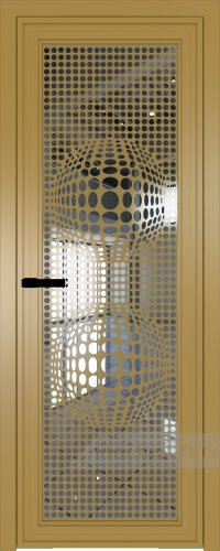 Дверь со стеклом ProfilDoors алюминиевая AGP 1 с профилем Золото с рисунком 3 (Зеркало)