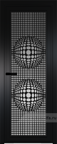 Дверь со стеклом ProfilDoors алюминиевая AGP 1 с профилем Черный матовый RAL9005 с рисунком 3 (Матовое)