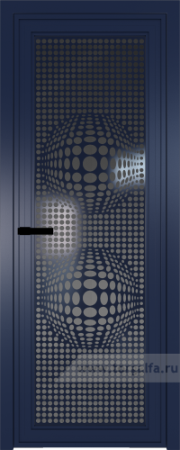 Дверь со стеклом ProfilDoors алюминиевая AGP 1 с профилем Cиний матовый RAL5003 с рисунком 3 (Тонированное)