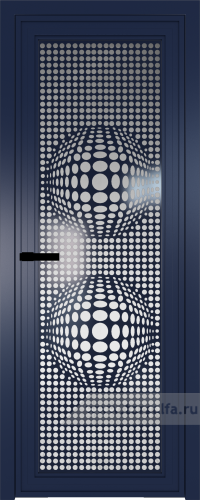 Дверь со стеклом ProfilDoors алюминиевая AGP 1 с профилем Cиний матовый RAL5003 с рисунком 3 (Прозрачное)