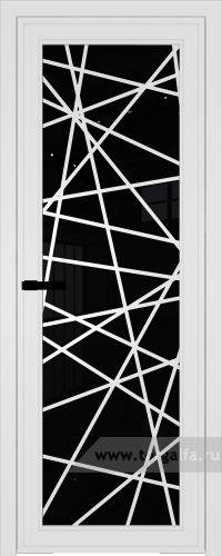 Дверь со стеклом ProfilDoors алюминиевая AGP 1 с профилем Вайт с рисунком 4 (Черный триплекс)