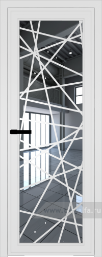 Дверь со стеклом ProfilDoors алюминиевая AGP 1 с профилем Вайт с рисунком 4 (Зеркало)