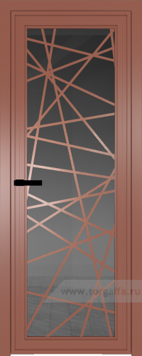 Дверь со стеклом ProfilDoors алюминиевая AGP 1 с профилем Бронза с рисунком 4 (Тонированное)