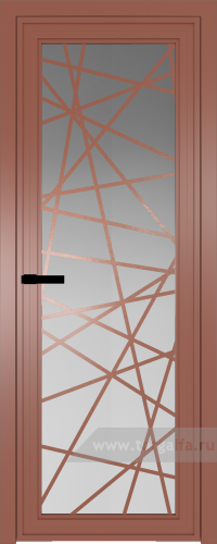 Дверь со стеклом ProfilDoors алюминиевая AGP 1 с профилем Бронза с рисунком 4 (Матовое)