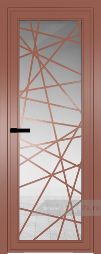 Дверь со стеклом ProfilDoors алюминиевая AGP 1 с профилем Бронза с рисунком 4 (Прозрачное)
