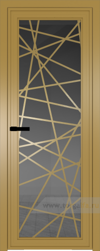 Дверь со стеклом ProfilDoors алюминиевая AGP 1 с профилем Золото с рисунком 4 (Тонированное)