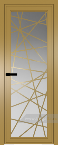 Дверь со стеклом ProfilDoors алюминиевая AGP 1 с профилем Золото с рисунком 4 (Матовое)