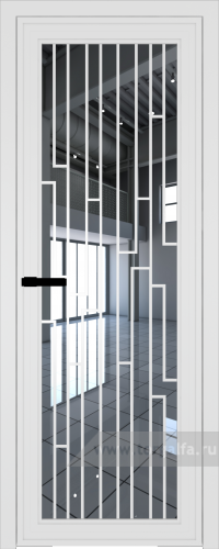 Дверь со стеклом ProfilDoors алюминиевая AGP 1 с профилем Вайт с рисунком 5 (Зеркало)