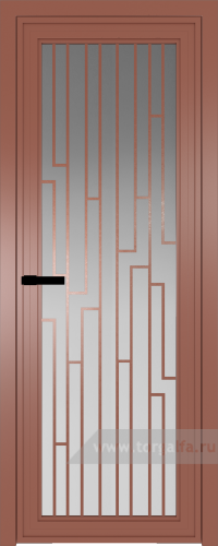 Дверь со стеклом ProfilDoors алюминиевая AGP 1 с профилем Бронза с рисунком 5 (Матовое)