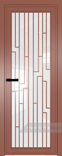Дверь со стеклом ProfilDoors алюминиевая AGP 1 с профилем Бронза с рисунком 5 (Белый триплекс)
