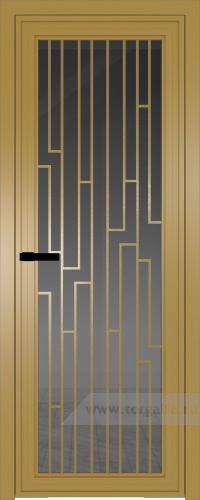 Дверь со стеклом ProfilDoors алюминиевая AGP 1 с профилем Золото с рисунком 5 (Тонированное)