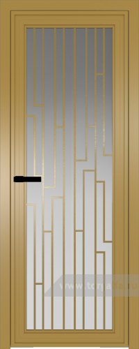 Дверь со стеклом ProfilDoors алюминиевая AGP 1 с профилем Золото с рисунком 5 (Матовое)