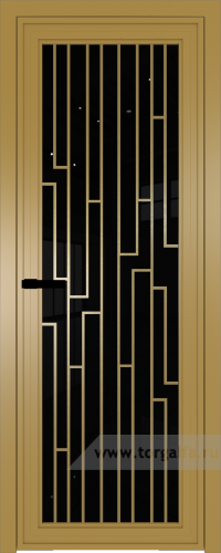 Дверь со стеклом ProfilDoors алюминиевая AGP 1 с профилем Золото с рисунком 5 (Черный триплекс)