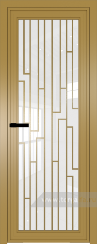 Дверь со стеклом ProfilDoors алюминиевая AGP 1 с профилем Золото с рисунком 5 (Белый триплекс)