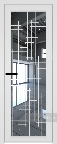 Дверь со стеклом ProfilDoors алюминиевая AGP 1 с профилем Вайт с рисунком 6 (Зеркало)
