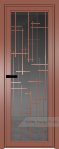 Дверь со стеклом ProfilDoors алюминиевая AGP 1 с профилем Бронза с рисунком 6 (Тонированное)