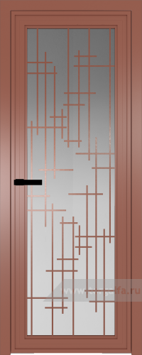 Дверь со стеклом ProfilDoors алюминиевая AGP 1 с профилем Бронза с рисунком 6 (Матовое)