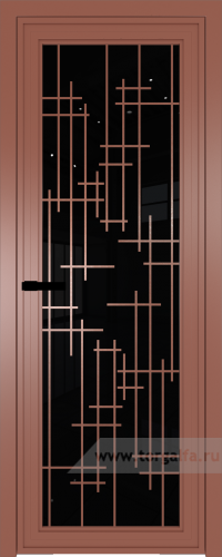 Дверь со стеклом ProfilDoors алюминиевая AGP 1 с профилем Бронза с рисунком 6 (Черный триплекс)