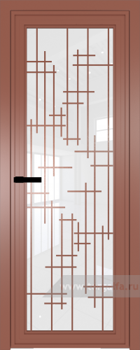 Дверь со стеклом ProfilDoors алюминиевая AGP 1 с профилем Бронза с рисунком 6 (Белый триплекс)