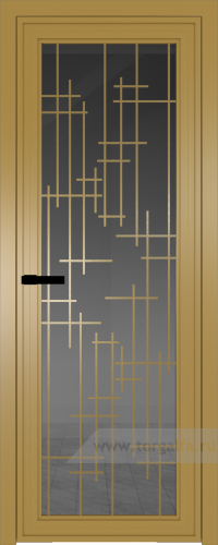 Дверь со стеклом ProfilDoors алюминиевая AGP 1 с профилем Золото с рисунком 6 (Тонированное)