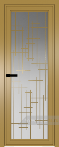 Дверь со стеклом ProfilDoors алюминиевая AGP 1 с профилем Золото с рисунком 6 (Матовое)