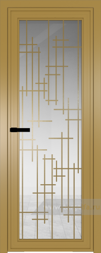Дверь со стеклом ProfilDoors алюминиевая AGP 1 с профилем Золото с рисунком 6 (Прозрачное)