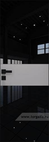 Дверь со стеклом ProfilDoors алюминиевая 5AGK с кромкой Черный матовый вставка Лайт Грей (RAL 870-01) (Lacobel Черный лак)
