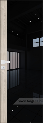 Дверь со стеклом ProfilDoors алюминиевая 6AGK с кромкой Матовая вставка Каштан светлый (Lacobel Черный лак)