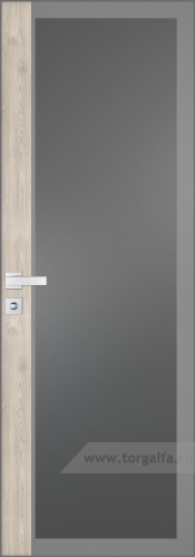 Дверь со стеклом ProfilDoors алюминиевая 6AGK с кромкой Матовая вставка Каштан светлый (Мателюкс графит, серый прокрас)