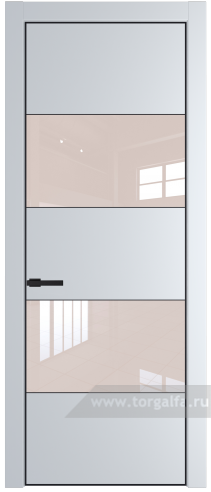Дверь со стеклом ProfilDoors 22PA Lacobel Перламутровый лак с профилем Черный матовый RAL9005 (Вайт (RAL 110 96 02))