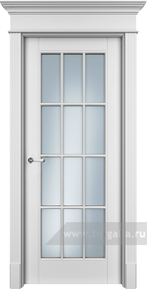 Дверь со стеклом Ofram (Офрам) Оксфорд OXFs (Белая эмаль)