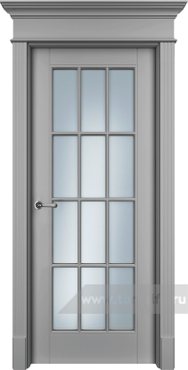 Дверь со стеклом Ofram (Офрам) Оксфорд OXFs (Серая эмаль)