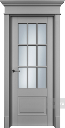 Дверь со стеклом Ofram (Офрам) Оксфорд OXF2s (Серая эмаль)