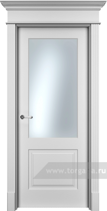 Дверь со стеклом Ofram (Офрам) Нафта Nf2s (Белая эмаль)