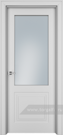 Дверь со стеклом Ofram (Офрам) Паспарту Psp2s (Белая эмаль)