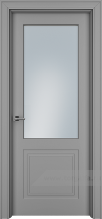 Дверь со стеклом Ofram (Офрам) Паспарту Psp2s (Серая эмаль)