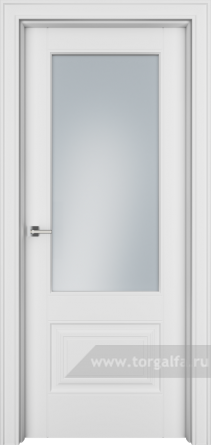 Дверь со стеклом Ofram (Офрам) Дельта Delt2s (Белая эмаль)