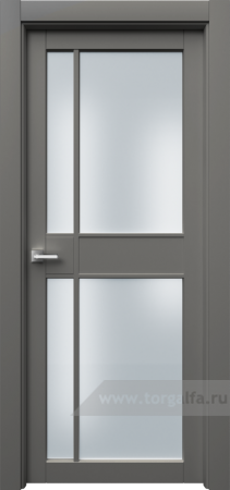 Дверь со стеклом Ofram (Офрам) Ронда Rond2R6s (Серая эмаль)