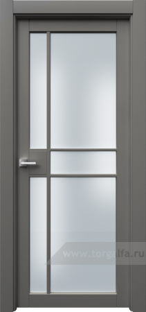 Дверь со стеклом Ofram (Офрам) Ронда Rond2R3s (Серая эмаль)