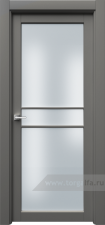 Дверь со стеклом Ofram (Офрам) Ронда Rond3R8s (Серая эмаль)
