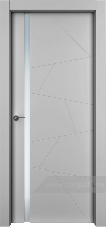 Дверь со стеклом Ofram (Офрам) Берген Berg стекло белое (Серая эмаль)